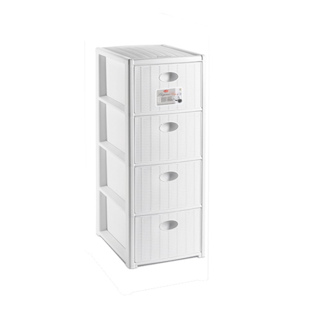 Stefanplast-Cassettiera Elegance Slim 4 Cassetti Bianca