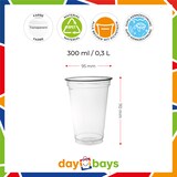 thumbnail of DayBays 50 Stk. Smoothie Becher 300ml Ø95mm Shakebecher 0,3L transparent RPET