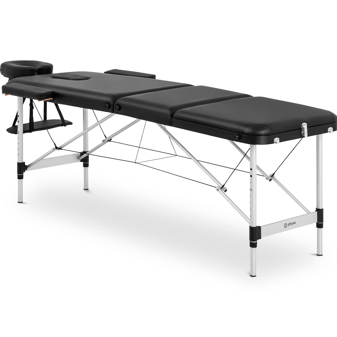 physa Massageliege klappbar - 3 Zonen - 185 x 60 x 59 - 80 cm - 180 kg - schwarz