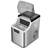 thumbnail of Helloshop26 - Fabbricatore di ghiaccio 25 x 36 x 38 cm capacità 18 kg al giorno autopulente stile contemporaneo acciaio inox 20_0012622