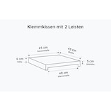 thumbnail of Lycce Bankauflage GRAU Klemmkissen Sitzkissen zum fest klemmen mit 2 Leisten 40cm Klemmtiefe Kunstleder 100.000 Scheuertouren