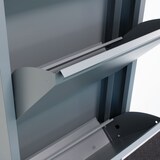 thumbnail of Pisa Schuhschrank mit 12 Klappen/Türen in Metall grau. Fertig montiert geliefert.