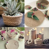 thumbnail of Corda de juta 10m, corda de cânhamo de 4 camadas 100% fibra natural decoração artesanal (10m - 14mm)