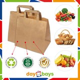 thumbnail of DayBays 25 Stk. Papiertüten 26+17x25 cm Braun mit Flachhenkel