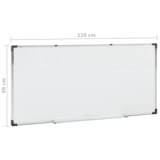thumbnail of vidaXL Whiteboard magnetisch 110x60 cm staal wit