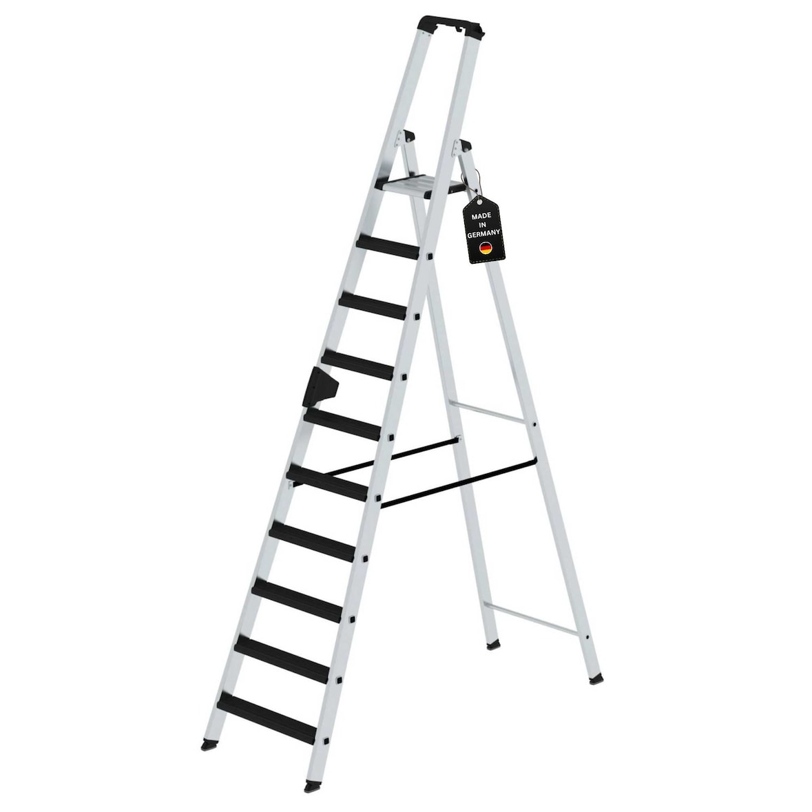 PROREGAL Stufen-Stehleiter einseitig begehbar mit clip-step relax 10 Stufen