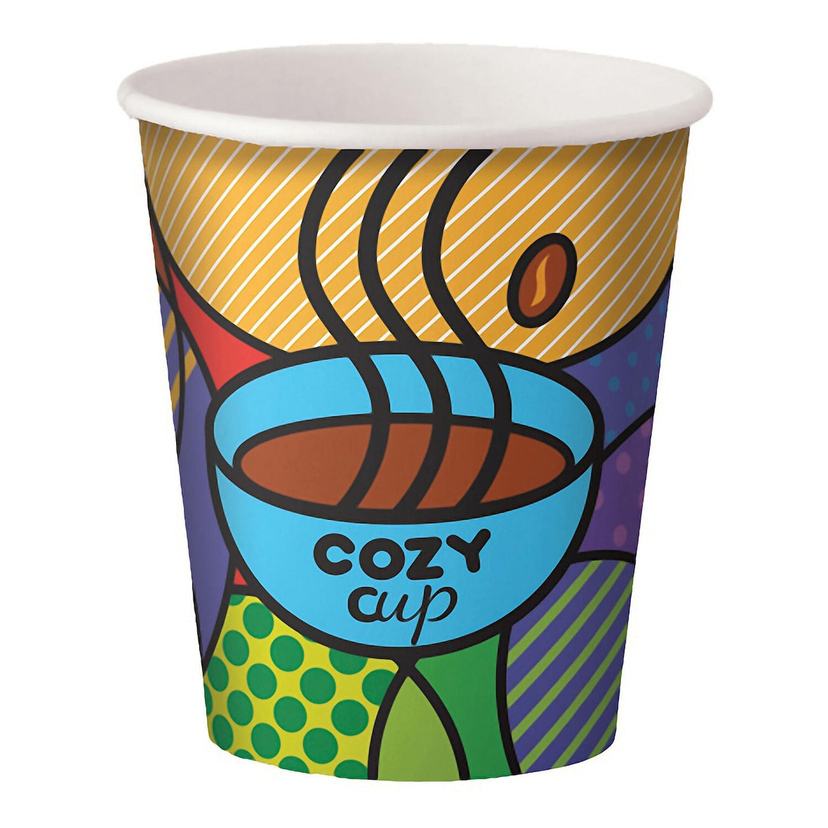 100x Kaffeebecher CoffeeToGo Pappbecher Design COZY CUP 200ml