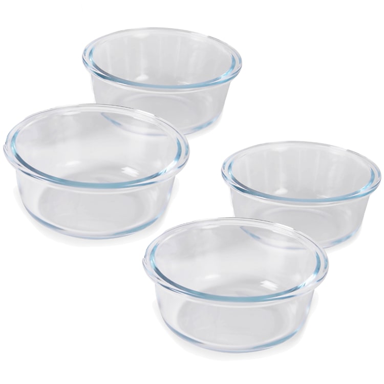 HGMD Backofengeschirr Set - 6 Stück - 370ML - Glas - Rund - Backofengeschirr 1 Person - Spülmaschinenfest