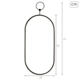 thumbnail of Max Home Espelho de parede oval 25x50 cm com moldura e ganchos metálicos