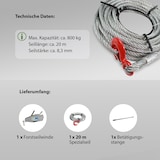 thumbnail of Seilzug 800kg Greifzug Seilwinde Forstseilwinde Offroad Winde 0,8 t to 20m Seil