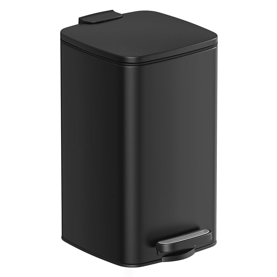 Helloshop26 - Badezimmer-Abfalleimer pedalbetätigter Abfalleimer mit Deckel 6 Liter für kleine Räume mit Soft-Close-Mechanismus 12_0007255