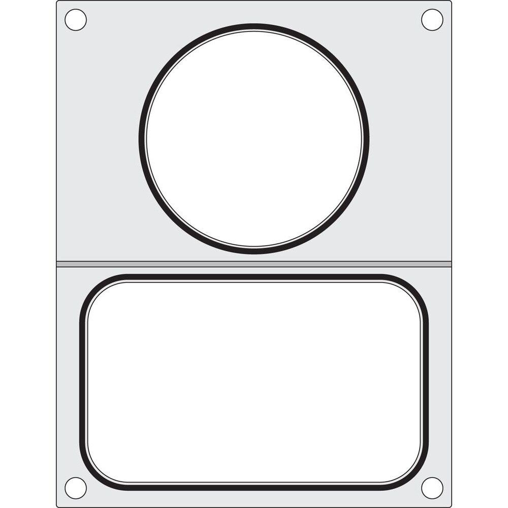 Matrijs voor sealmachine, HENDI, twee containers (1x 178x113 mm, 1x ø115 mm)
