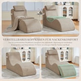 thumbnail of Merax Relaxsessel ergonomisch, Einzelsofa mit abnehmbarer Sitzauflage und Seitentasche, Khaki