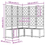thumbnail of vidaXL Gartenpflanzer mit Gitter 5 pcs Grau 120 x 120 x 143 cm PP