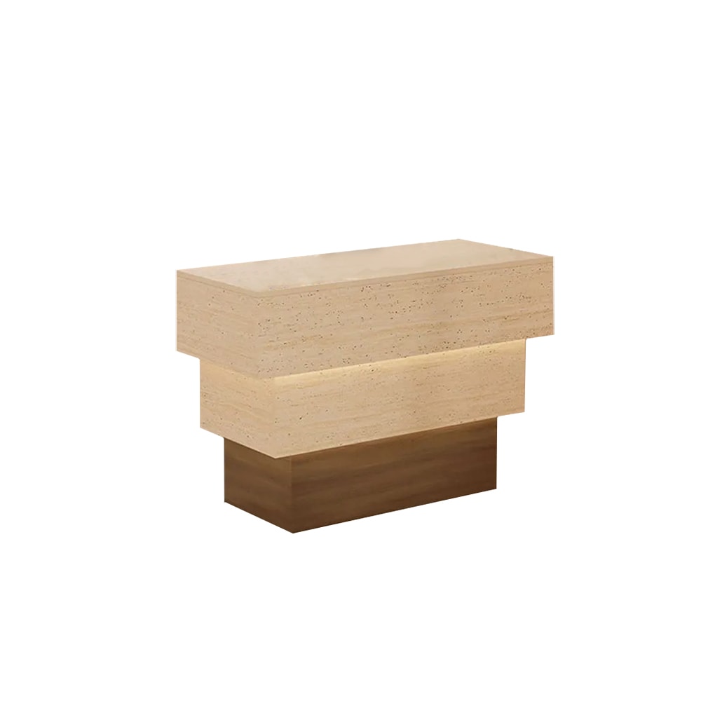 Theke, Kasse, LED-Beleuchtung Theke, Bekleidungsgeschäft Theke beige braun 130x50x90cm