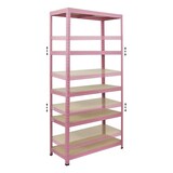 thumbnail of PROREGAL Schwerlastregal PINK LADY, HxBxT 180x90x40cm, Fachlast 175kg, 5 Ebenen, Pink, Kellerregal, Steckregal, Garagenregal, Lagerregal