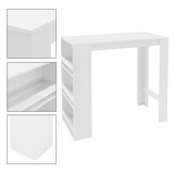 thumbnail of ML-Design Bartisch 117x106x57 cm Weiß Holz 3-stufiges Regal Stehtisch Bartheke Tresentisch Küche Modern