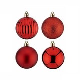 thumbnail of WellHome - Set di 100 palline di Natale rosse in tubi di PET con diversi design e finiture