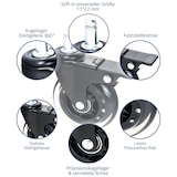 thumbnail of Bürostuhl Rollen 5er Set, HMF 6810, 11 mm, Schwarz