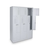 thumbnail of CEHA Garderoben- und Umkleideschrank Z-Spind 1200 x 500 x 1800 mm mit 6 Abteil in lichtgrau