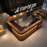 thumbnail of 【Hutaohei ZJ60-160cm】Maßanfertigung Bartisch Bar-Tresen Eckbartresen Gastronomie-Theke Restaurant-Bar Empfangstresen Braun