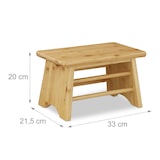 thumbnail of Relaxdays Fußbank, Bambus, bis 100 kg, stabiler Tritthocker, Kinderhocker Bad, Hocker, HxBxT: 20 x 33 x 21,5 cm, natur