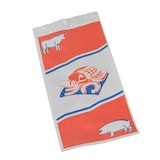 thumbnail of PAPSTAR 1000 Fleischerbeutel, Kraftpapier, gefädelt 28 cm x 14 cm x 6 cm weiss mit Druck, klein