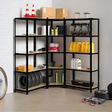 thumbnail of Pack 2 Estantes Modulares e 1 Prateleira de Canto com 5 Prateleiras Ajustáveis ​​Pretas Thinia Home