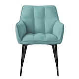 thumbnail of ML-Design – Esszimmerstühle 6er Set – Petrol Frotteestoff | dick gepolstert, Armlehnen, Metallbeine, ergonomischer Loungesessel