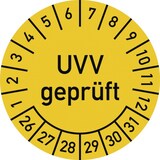 thumbnail of Dreifke® Prüfplakette UVV geprüft 2026 - 2031, Folie, Ø 30 mm, 10 Stück/Bogen