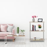 thumbnail of Relaxdays 3 Ebenen Regal, niedriges Küchenregal, multifunktional, offen, MDF/Metall, Standregal HBT: 76x60x30 cm, natur