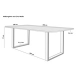 thumbnail of Esstisch 280 x 100 cm Akazie massiv naturfarben Schweizer Kante U-Gestell ATLANTA