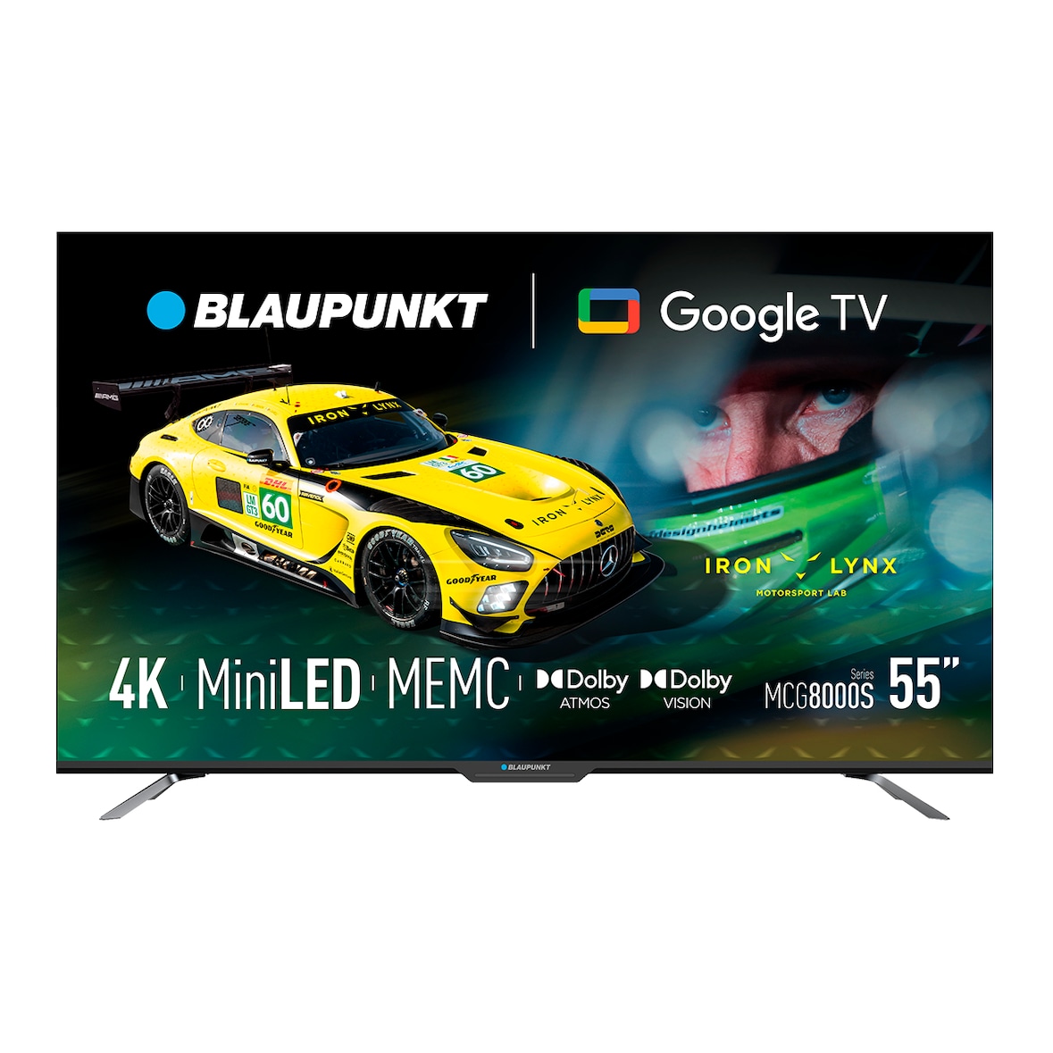 Blaupunkt Smart TV Mini LED 4K Ultra HD 55” Serie MCG Google TV Dolby Atmos HDMI 2.1 Negro –  55MCG8000S
