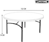 thumbnail of Mesa redonda patas plegables crema Ø152x74 cm Lifetime