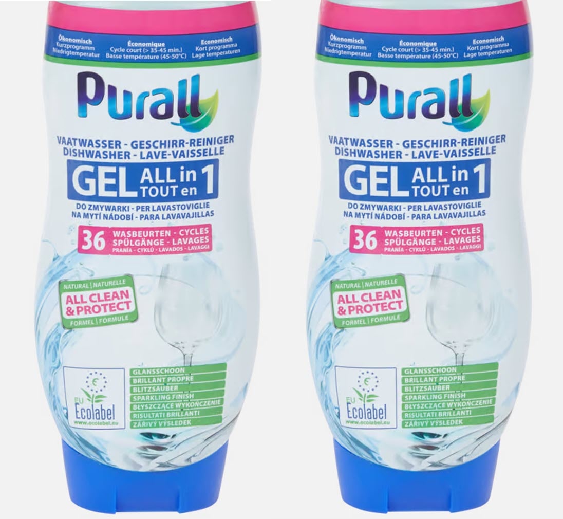 2 x 720 ml Purall Spülmaschinen-Gel All-in-1
