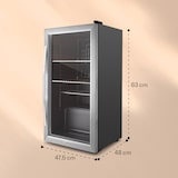 thumbnail of Beersafe XXL Kühlschrank 80 Liter 3 Böden Panoramaglastür Edelstahl Edelstahl