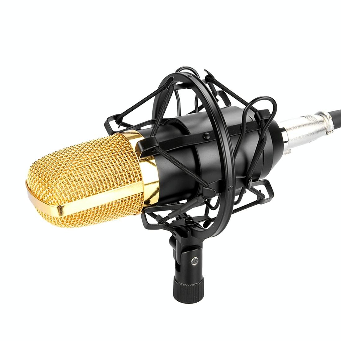 Microphone De Studio Professionnel Avec Support Antichoc Et Port Écouteurs 3.5mm Noir YONIS