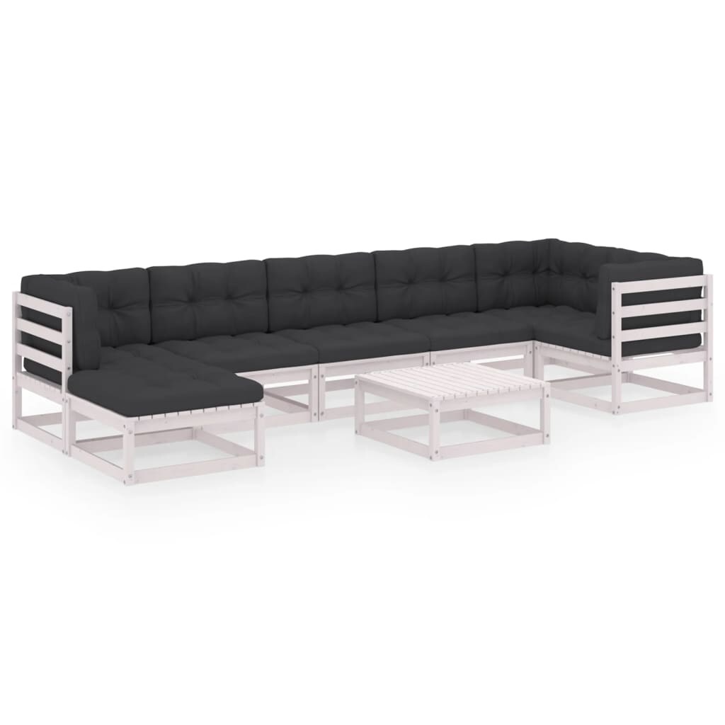 vidaXL 8-tlg. Garten-Lounge-Set mit Kissen Massivholz Kiefer