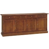 thumbnail of shopinnovativo Credenza color noce con 4 ante e 4 cassetti, in stile classico,  in legno e mdf con rifinitura in noce lucido 205x42x85