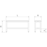 thumbnail of Banco para vestuario de 1000x300x500 mm.