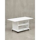 thumbnail of Design Couchtisch WL5.738 95 x 51 x 54,5 cm Weiß Drehbar mit Rollen, Wohnzimmertisch Coffee Table, Sofatisch Loungetisch Holz, Kaffeetisch mit