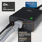 thumbnail of CSL Fast Ethernet USB Printserver inklusive Netzteil PC und MAC / Windows 10 fähig