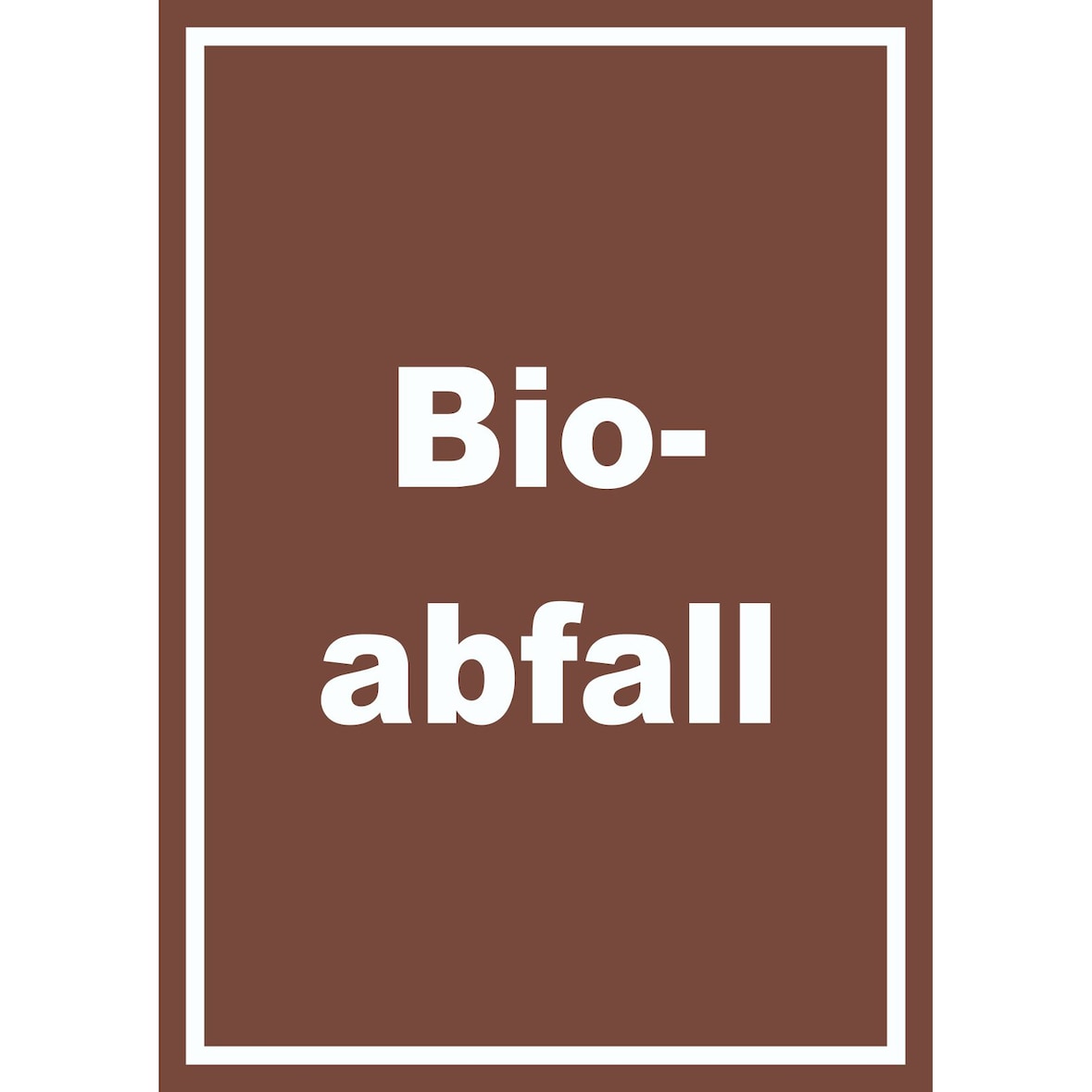 Bioabfall Mülltrennung Schild mit Text hochkant A3 (297x420mm)