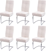 thumbnail of CHEFGASTRO 6er-Set Esszimmerstuhl gepolstert HxBxT 105x46x60cm Sitzhöhe 53cm Metall Stoff/Textil Chenille Creme Küchenstuhl Freischwinger