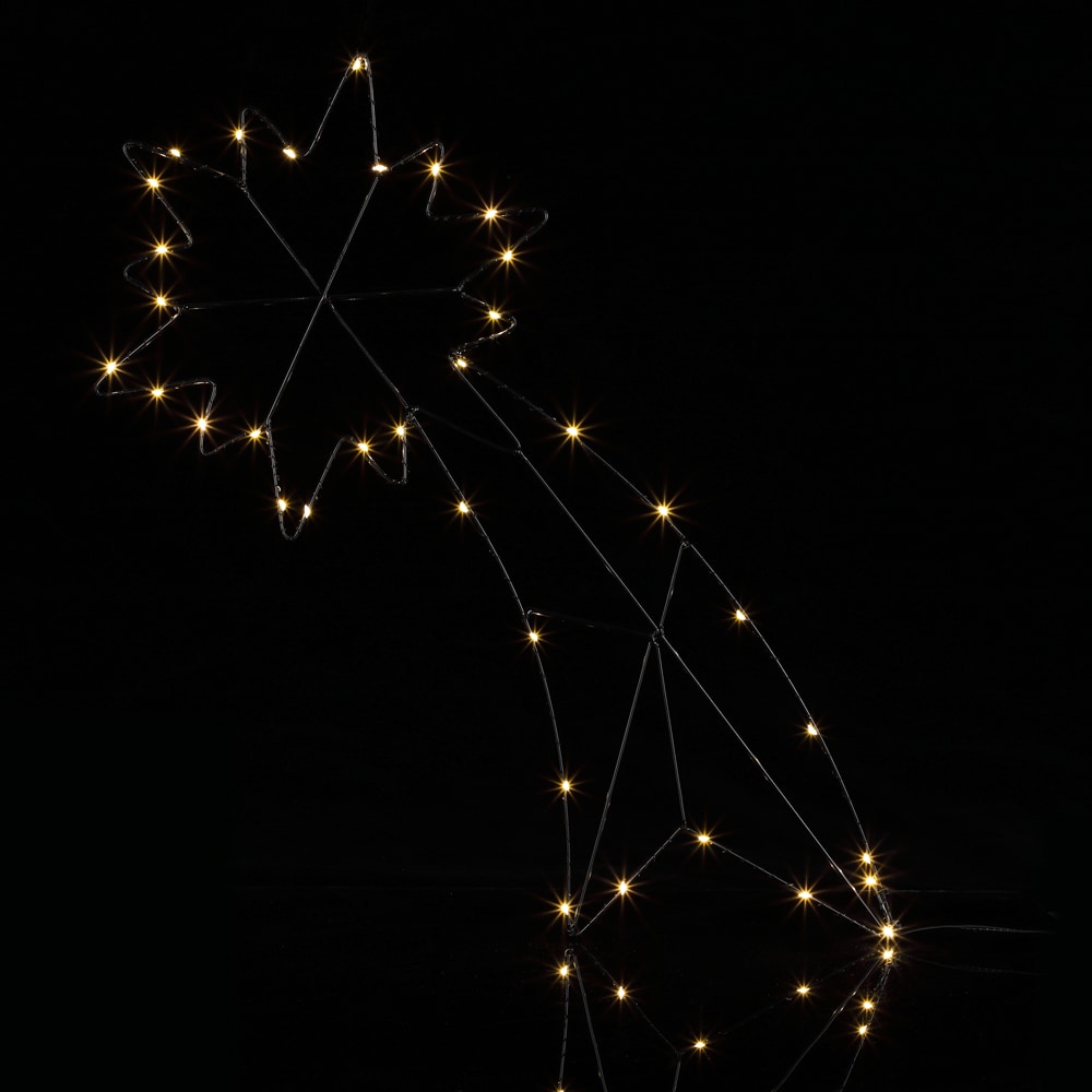 Casaria Sternschnuppe Metall LED Weihnachten 3D-Effekt 60x26cm warmweiß Weihnachtsdeko Weihnachtsfigur