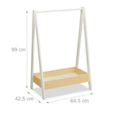 thumbnail of Relaxdays Kleiderständer Kinder, Standgarderobe, HxBxT 99x64,5x42,5 cm, Kleiderstange & Ablage, Kinderzimmer, weiß/natur
