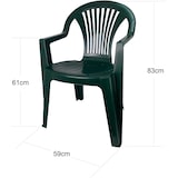 thumbnail of Set de Sillas plasticas para Terraza, Jardín, Patio, Playa, Camping, apilables (4X Verde)