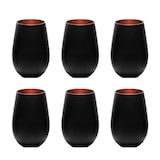 thumbnail of Farbige Trinkgläser ELEMENTS 6er-Set, zweifarbig Schwarz-Bronze, 456 ml