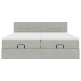thumbnail of vidaXL Ottoman-Bett mit Matratzen & LEDs Hellgrau 200x200 cm Samt