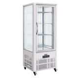 thumbnail of Vitrina refrigerada para pastelería, 4 estantes, acero inoxidable/cristal, 180 x 70,6 x 70,6 cm, refrigeración por aire, 400 L, plata, Polar GD881